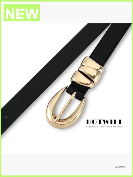 Faux Leather Skinny Belt with Gold Buckle for Jeans & Dresses main image 6